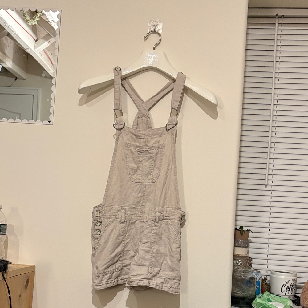 Wallflower Khaki Overalls with Metal Accents